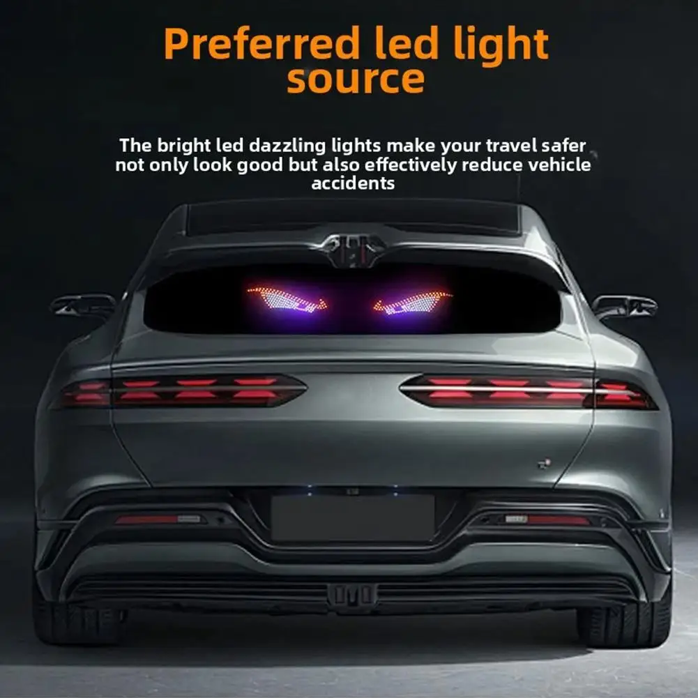 Devil's Eye Car LED Decorative Light Modification Big Eye Light Personalized Decoration 11 Modes USB - Image 5