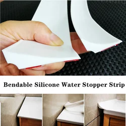 4.5cm Height silicone water stopper Kitchen countertop gap water retaining Dry&Wet Separation strip Shower Dam Flood Barrier