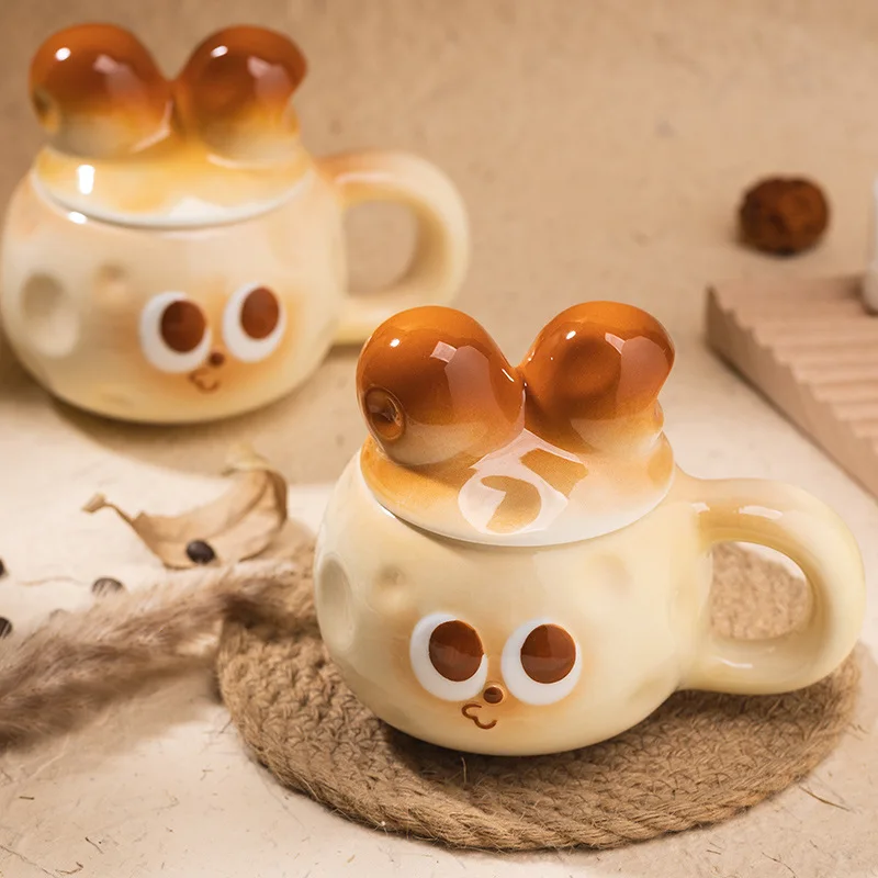 Ceramic water cup cute cartoon creative funny milk breakfast cup coffee cup