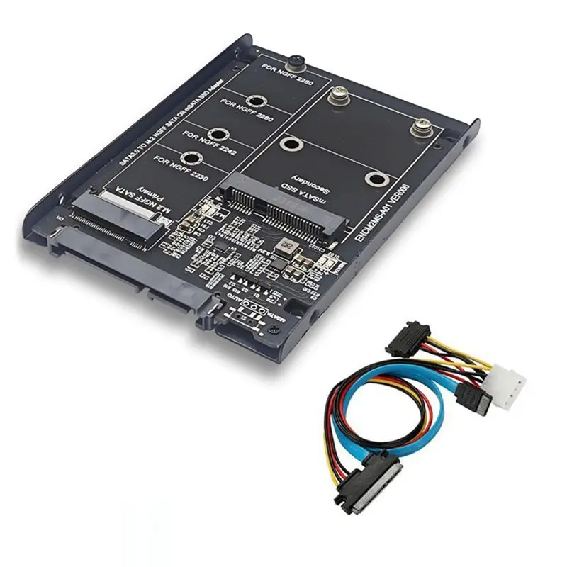 Superior SSD Case Enclosure M2 NGFF&MSATA To SATA3.0 6Gb 2.5In Adapter Riser Cardboard With Socket Support M.2 SATA SSD MSATA SS
