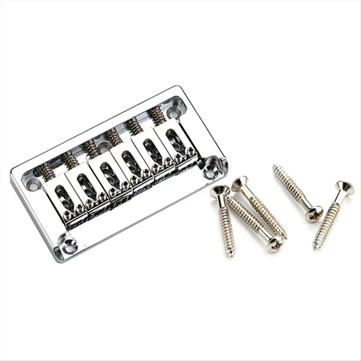 *ABAB 6 String Fixed Saddles Guitar Bridge Top Load Tailpiece Electric Guitar Part Silver