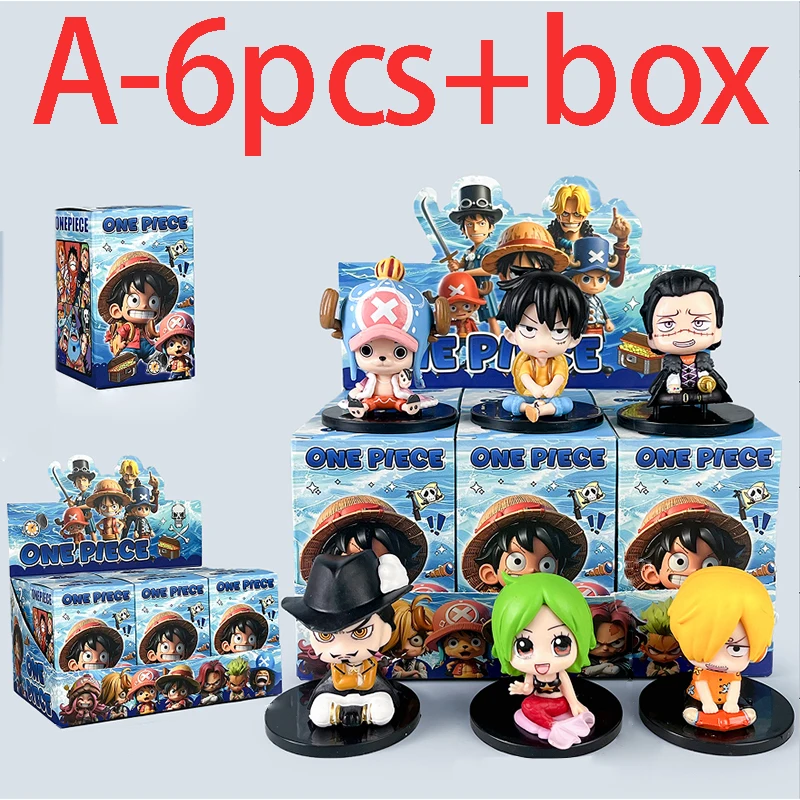 1-12 Stück Blindbox Anime One Piece Figur Luffy Roronoa Zoro 6cm Q-Version Actionfigur Niedliches Spielzeug Schreibtischdekoration Modell Geschenk