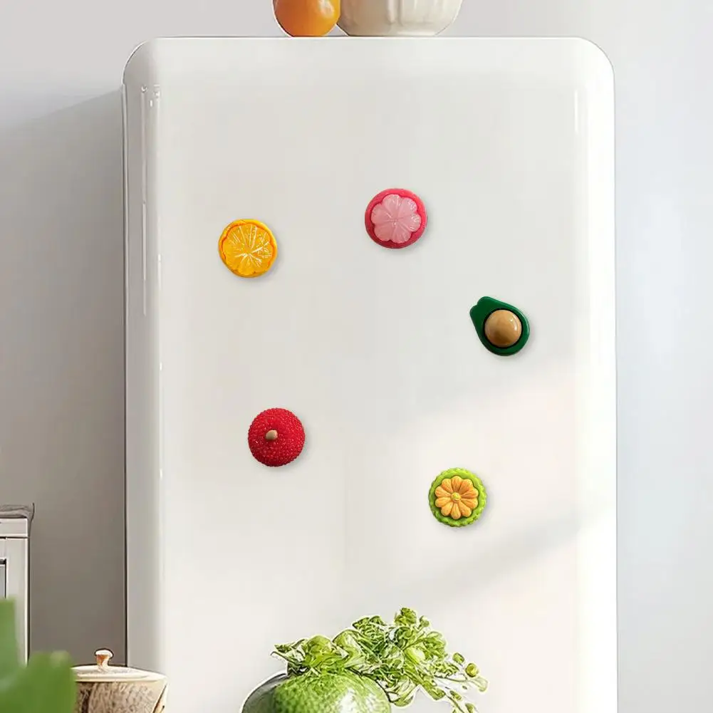 3d Fruit Fridge Magnet 5pcs 3d Simulated Fruit Refrigerator Magnets Set Resin Waxberry Orange Avocado Mangosteen for Kitchen