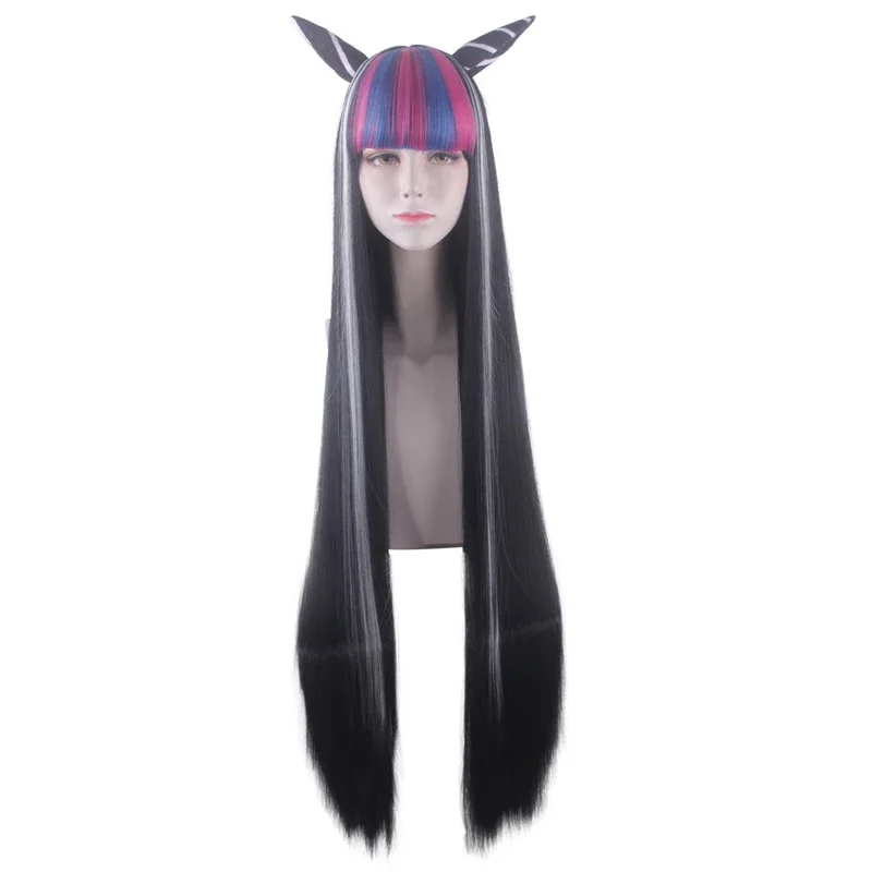 Anime Danganronpa Mioda Ibuki Cosplay Kostüm Bunte Teufel Horn Perücke Für Frau Halloween Karneval Kostüm Requisiten