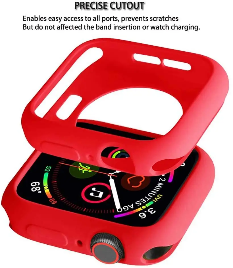 Cover For Apple Watch case 44mm 40mm 45mm 41mm 42mm 38mm Accessories Silicone Bumper Shell Protector iWatch series SE 3 4 5 6 7