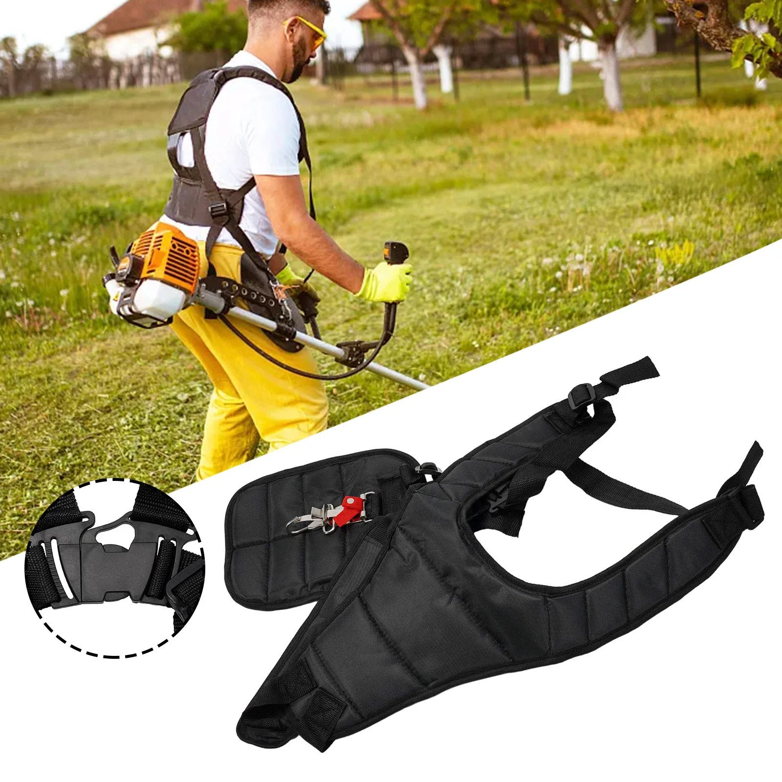 

Adjustable Double Shoulder Strap Harness for Brushcutter and For Snipper Trimmers Compatible with Various Models
