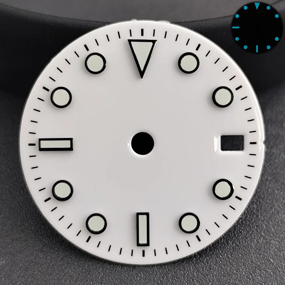 قرص NH34 بمينا GMT مؤشر أبيض وأسود مناسب لحركة NH34 NH34 ملحقات ساعة المؤشر NH34