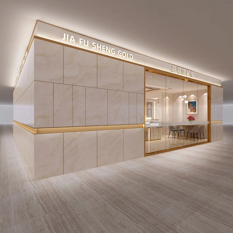 custom.Whole Store Design High-end Department Jewelry Display Cabinet Background Wall Props Lighting Integrated Design