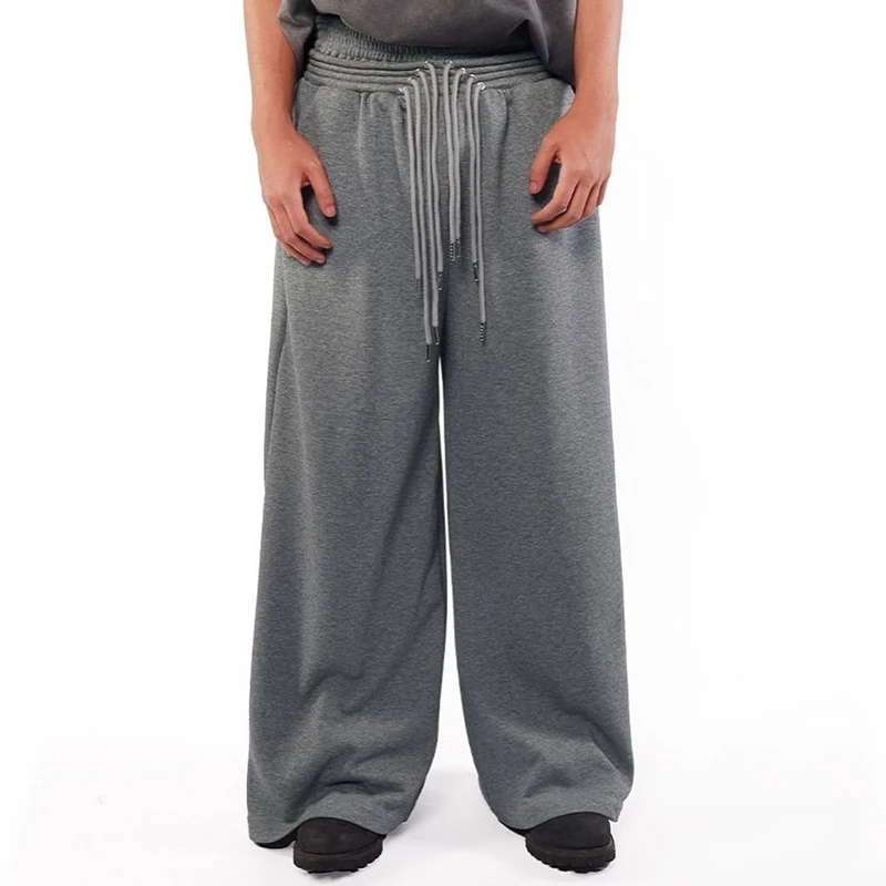 กางเกงขายาวทรงหลวมสไตล์สตรีทเท่ๆ ดีไซน์เชือกผูกเอวแบบหลายเส้น แนวเรโทรฮิปฮอป ลำลอง สปอร์ต