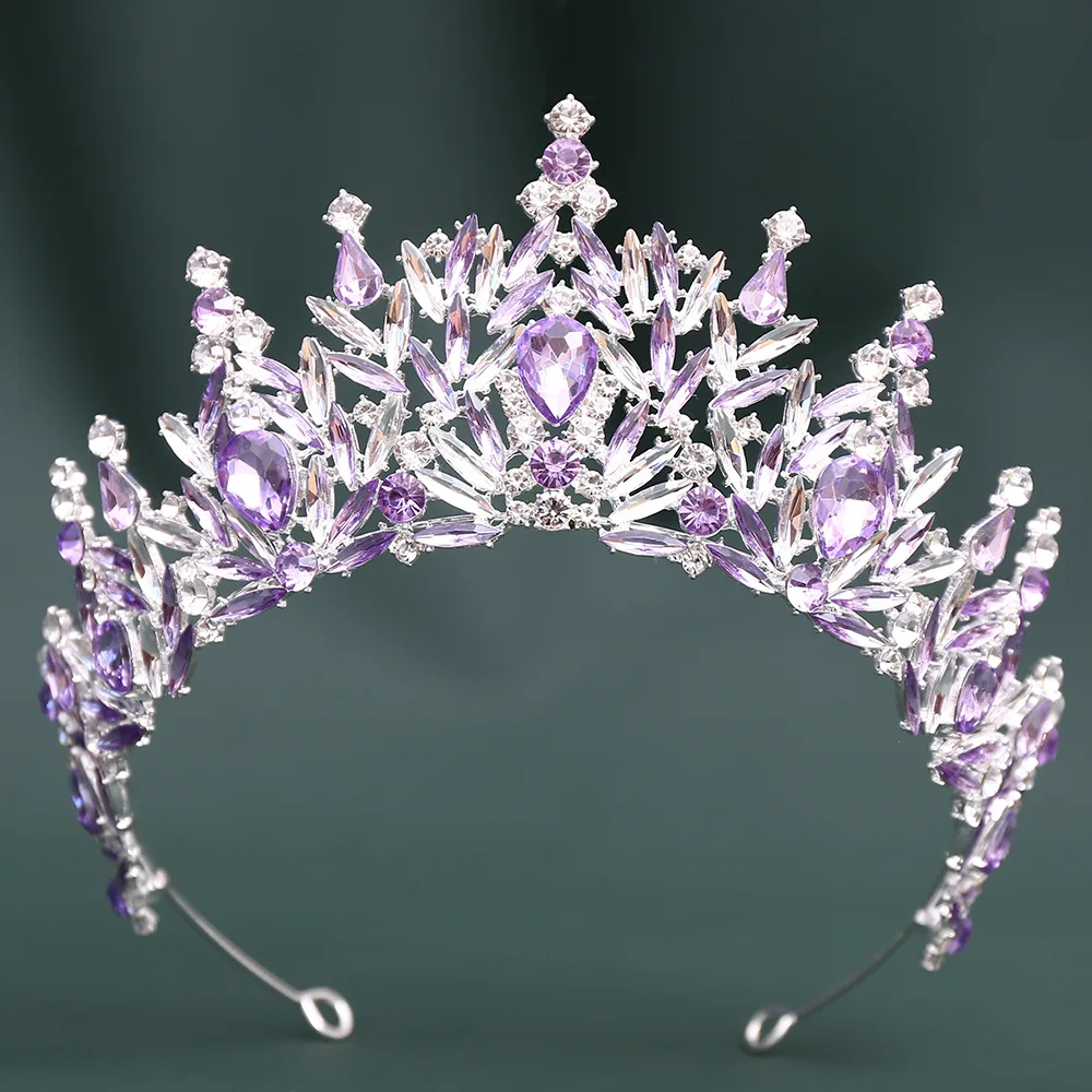 DIEZI Elegant Baroque Fashion AB Crystal Crown For Women Girls Party Bridal Bride Luxury Queen Tiara Crown Hair Accessories