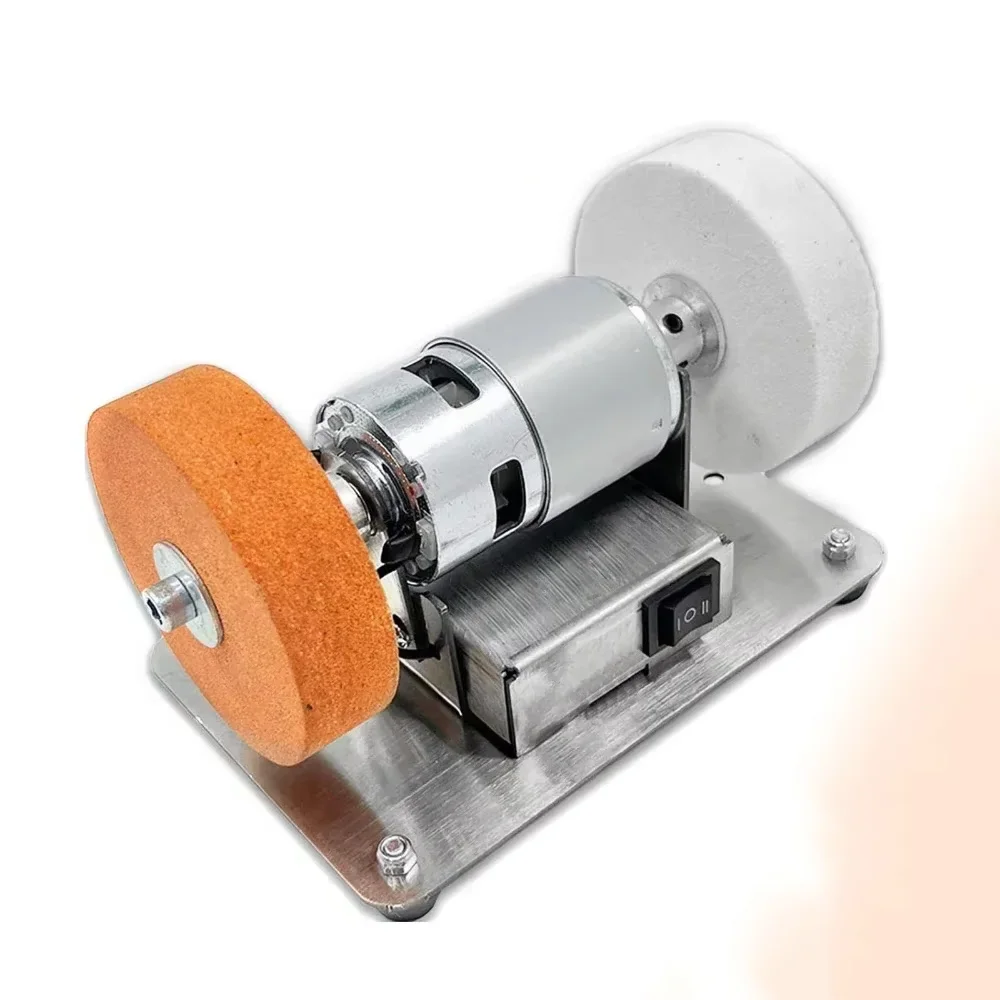 سطح المكتب الكهربائي الخشن 100 واط طاحونة مزدوجة صغيرة المنزلية ودقيقة مزدوجة طحن عجلة آلة تلميع الحفر تلميع