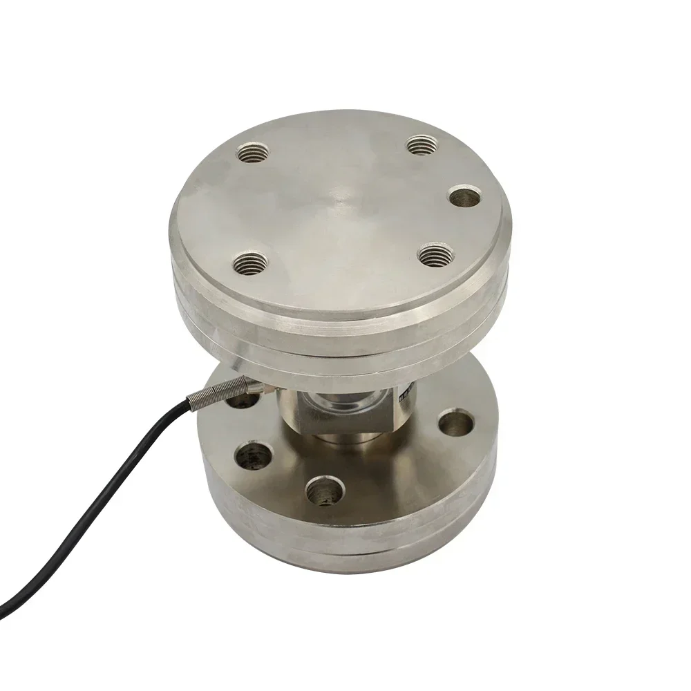 Column type force sensor measuring dry powder mortar tank pressure load cell flange installation