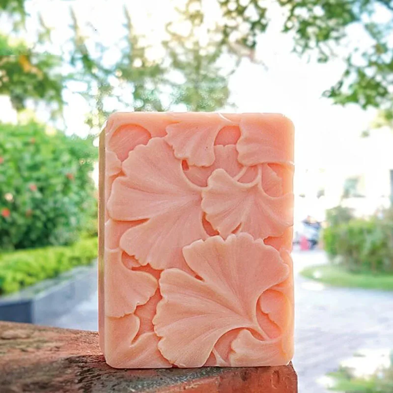 Food Grade Silicone Mold 2-Cavity Ginkgo Biloba Leaf Pattern for Soap And Baking LN061 Kitchen Craft Mold