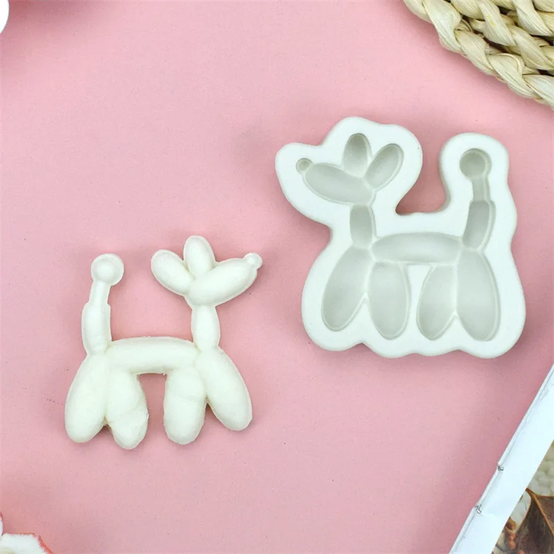 Fine Balloon Dog Fondant Silicone MoldDIYPuppy Chocolate Cake Decoration Baking Tool Plaster Grinding Tool