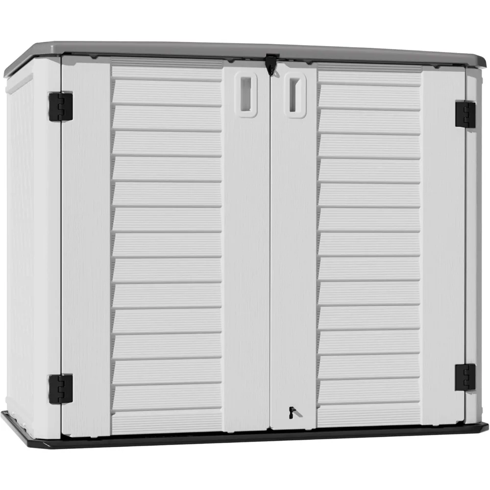 

Outdoor Patio Storage Shed,Waterproof Horizontal Outdoor Storage Cabinet for Garbage Cans,Tools and Lawnmower Lockable(34 Cu.ft-