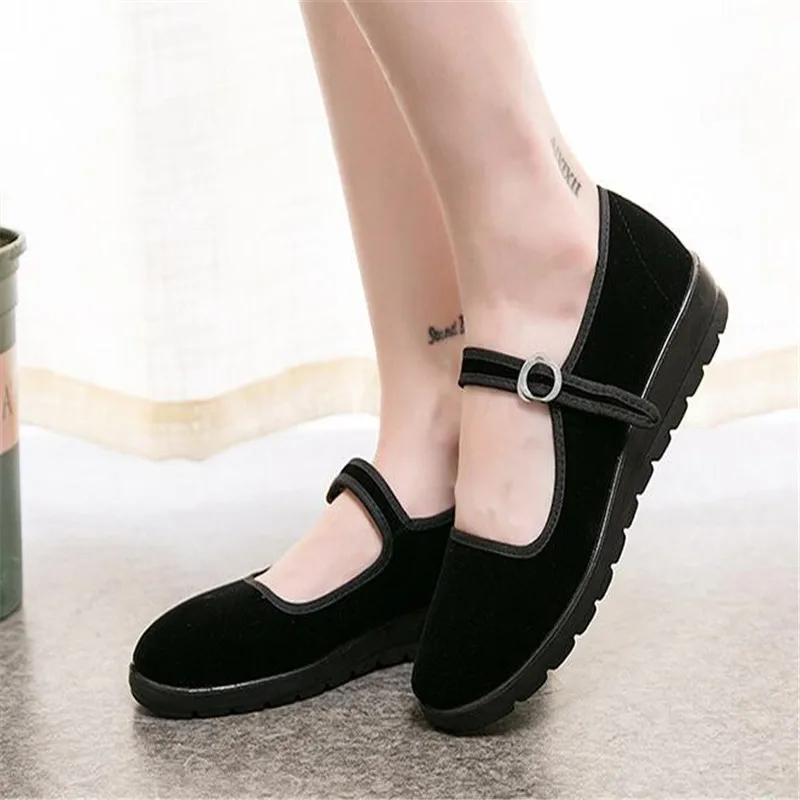 Spring Ladies Black Flats Ballerinas Mary Janes Casual Women Flat Platform Shoes Comfortable Female Shoes Slip On Shoes Woman