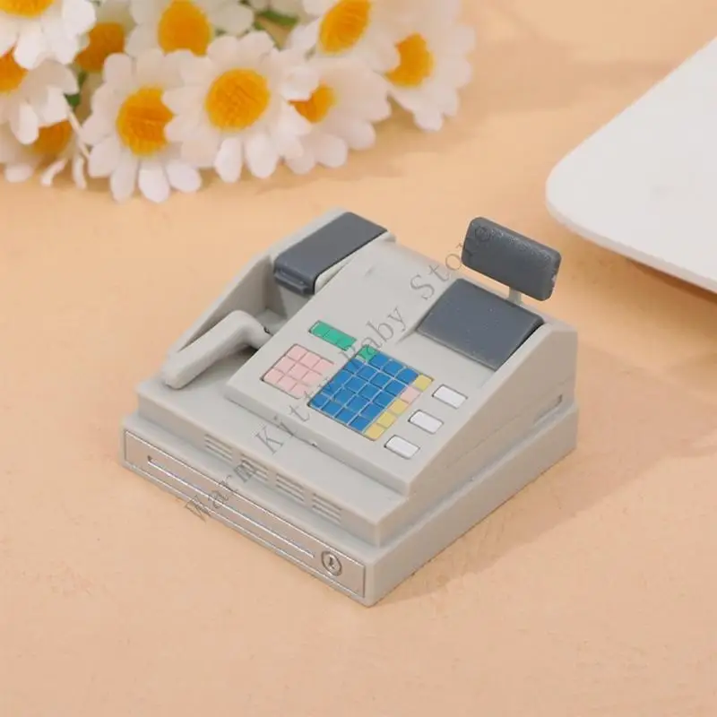 

Dollhouse Supermarket Mini Cash Register Toy Realistic Miniature Credit Card Machine Model For Kids Pretend Play Shopping Scene