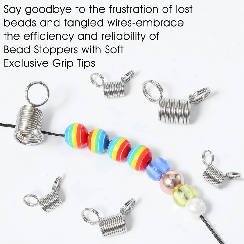 ABNO-16 Pcs Bead Stoppers, 8 Large And 8 Small Bead Stoppers For Jewelry Making Kumihimo-Supplies Bead Clamps Bead Stoppers