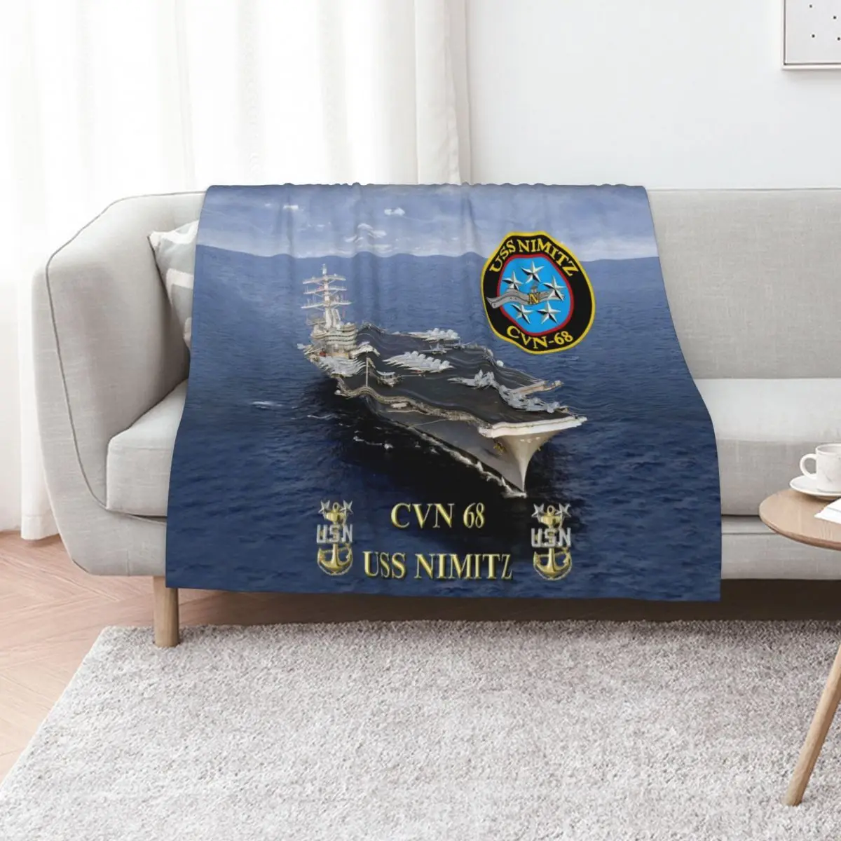 

CVN-68 USS Nimitz Throw Blanket anime Thermal Furrys Thermals For Travel Blankets