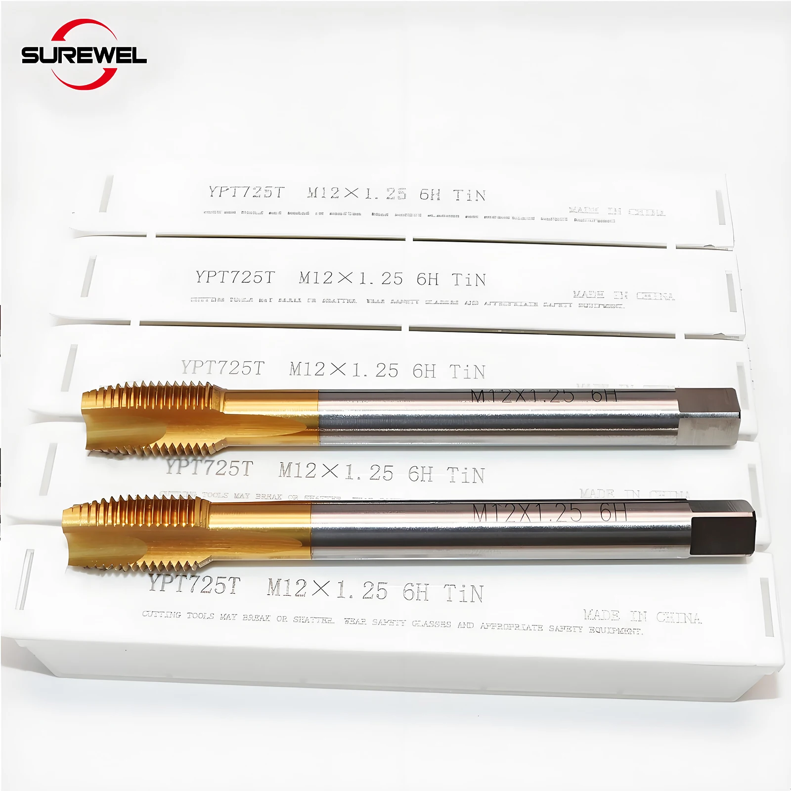 HSSE Spiral Tip Fluted Taps, Manual Tap Material, Beveled Thread Taps, Tools, Tin Coating M3 M4 M5 M6 M8 M10 DIN Standard