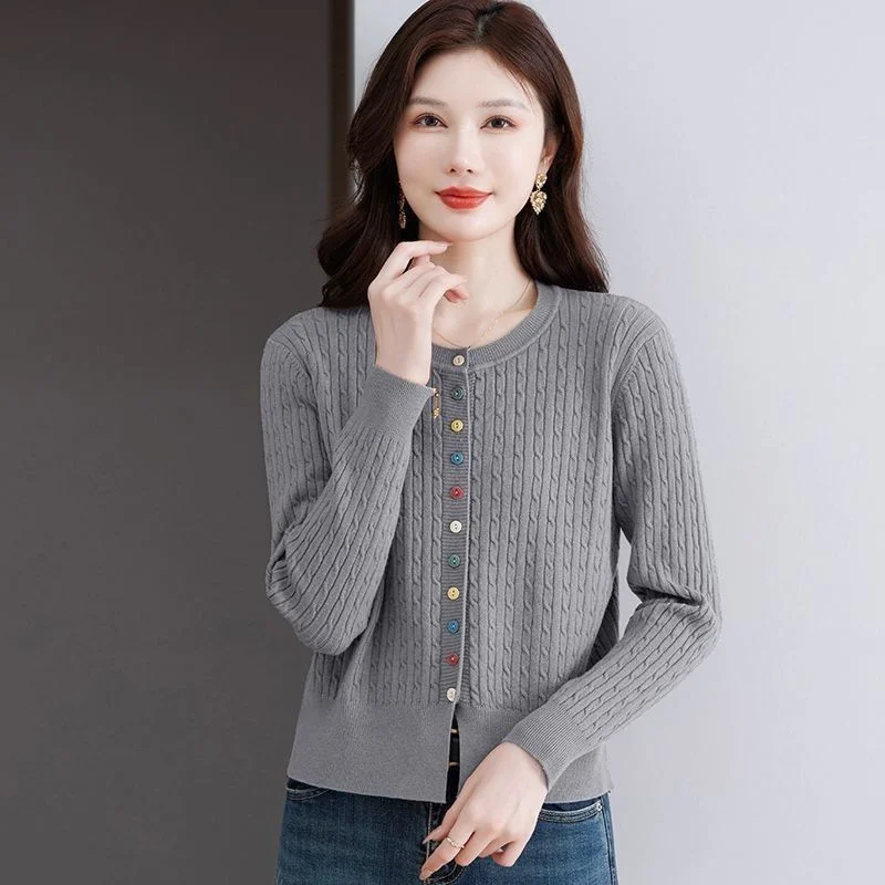 

Свитер-кардиган, женский короткий стиль, красивый верхний топ в иностранном стиле, новое пальто