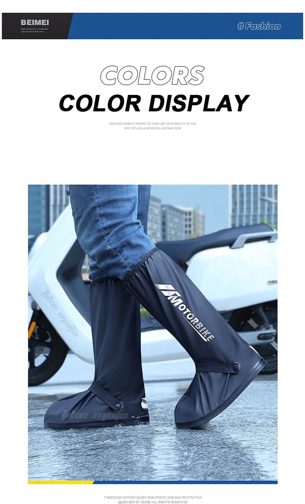 Motorrad Hohe Regen Stiefel Wasserdicht Reflektierende Schnee Nicht-Slip Schuhe Motorrad Radfahren Fahrrad Wiederverwendbare Regendicht Schuhe Abdeckung – Detail 11