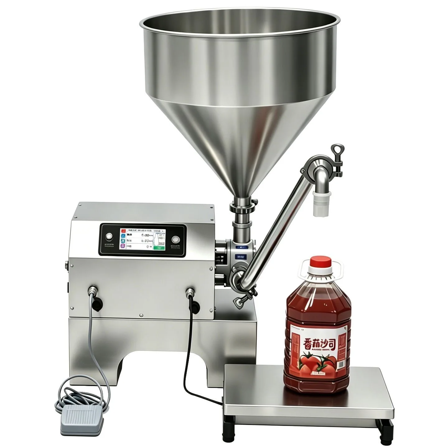 Professional Weight-based Sauce Filler With 30L Hopper - ±1% High Precision Dosing Machine For Jam & Cheese