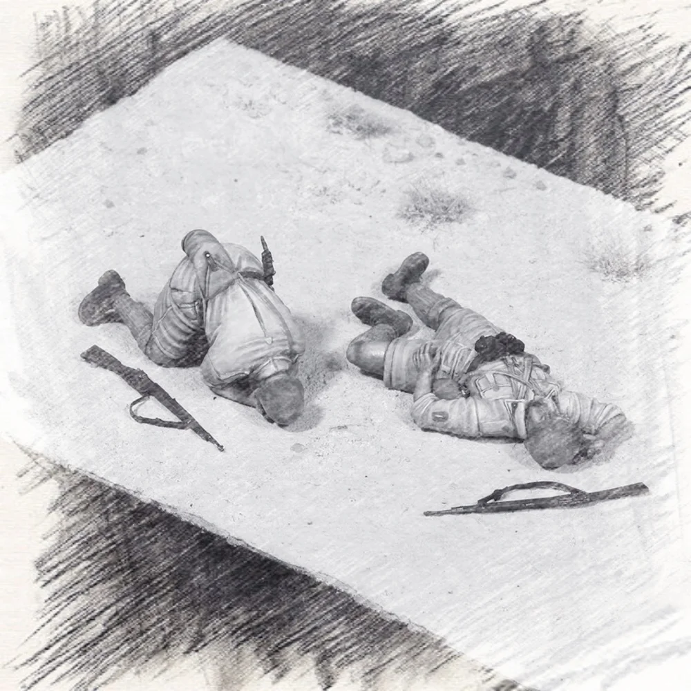 

Наборы фигурок из смолы 1/35, GK, две фигуры, военная тематика, в разобранном и неокрашенном виде, 370C