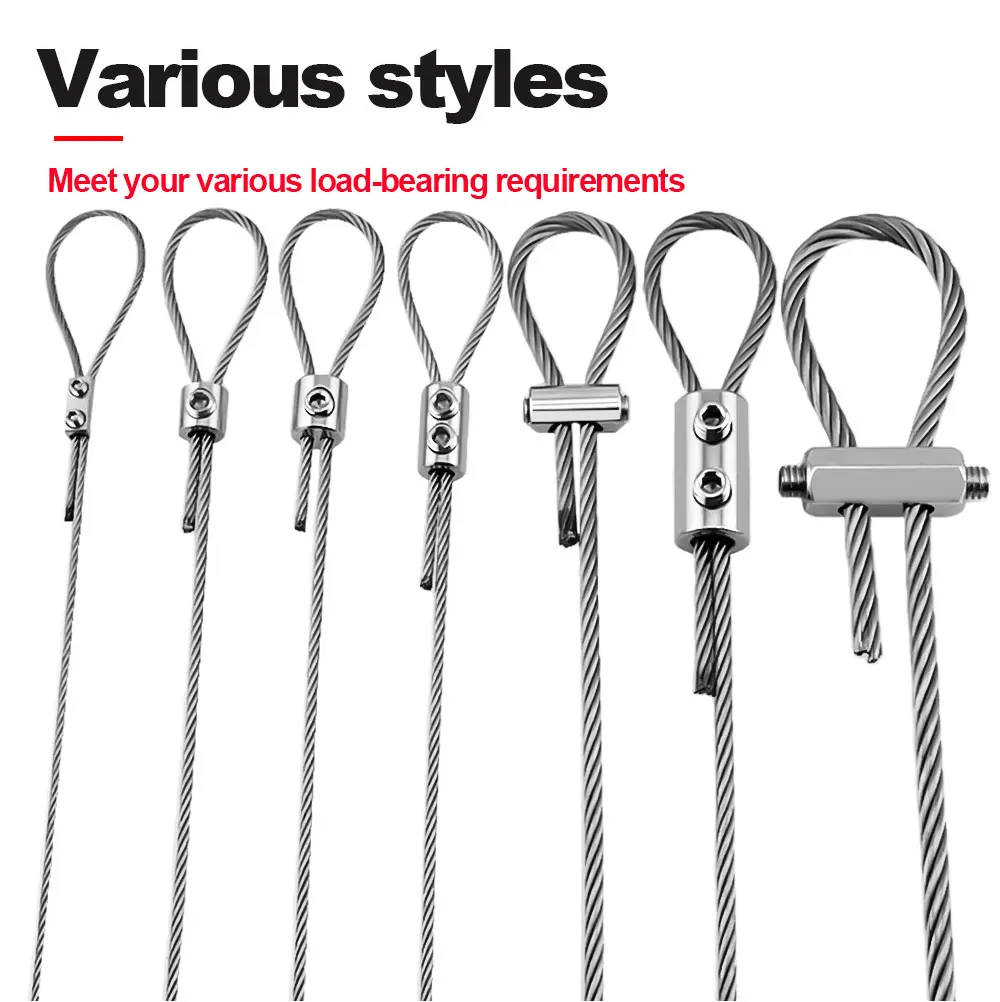 1-4mm Stahlseilklemme, verstellbare Teleskop-Kabelklemme, Befestigungszubehör für Hängelampen und Topfpflanzen – Detail 5
