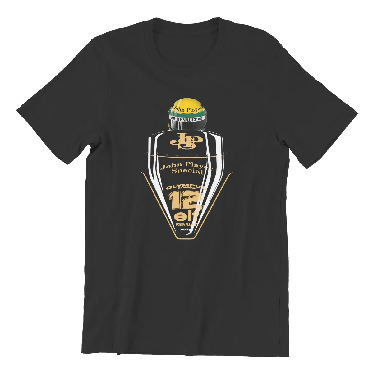 Senna Team Lotus John player special Ayrton senna T-Shirt for Men Pure Cotton printed Tee Shirt Plus Size Clothes