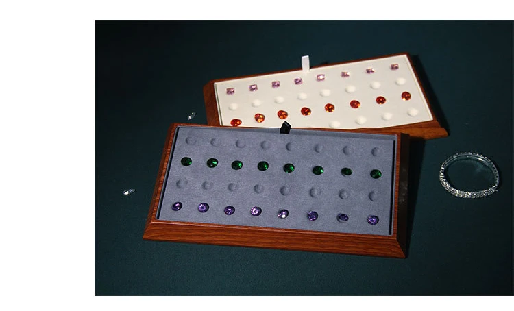 Detachable Diamond Jewelry Display Tray Gem Display Mat Jewelry Exhibitors Round Bead Gemstone Storage Tray Organizer