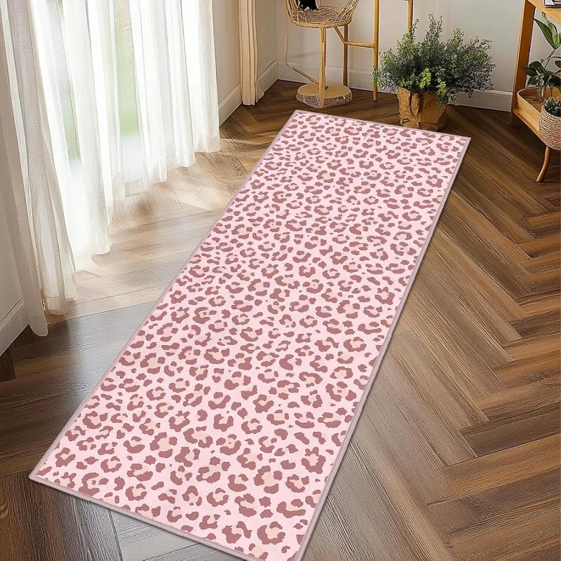 Corridor Carpet Hallway Rug Machine Washable Non-slip Floor Mat Brown Animal Leopard Rug Long Kitchen Runner Mats Home Decor