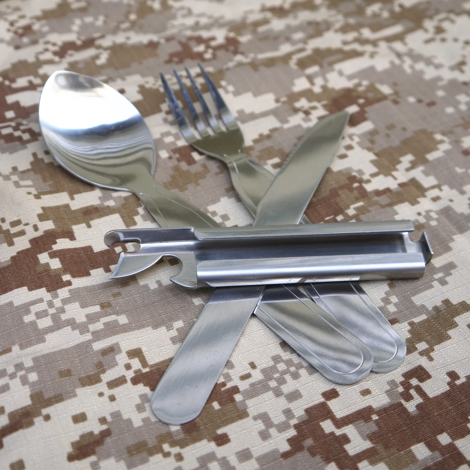4Pcs Portable Outdoors Tools Stainless Steel Tableware Set Fold Knife Utensil Spoon Fork Dinnerware Camping Cooking Flatware