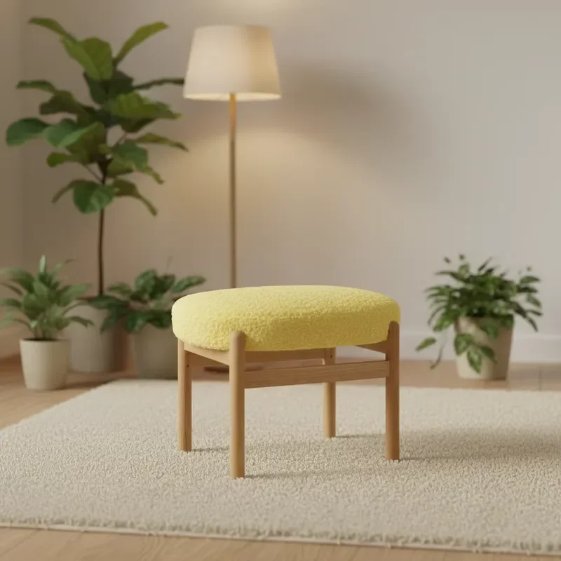 Handmade Tufted European Design Modern Eco-Friendly Fabric Living Room Ottomans Stool Bedroom Seating Makeup Dressing
