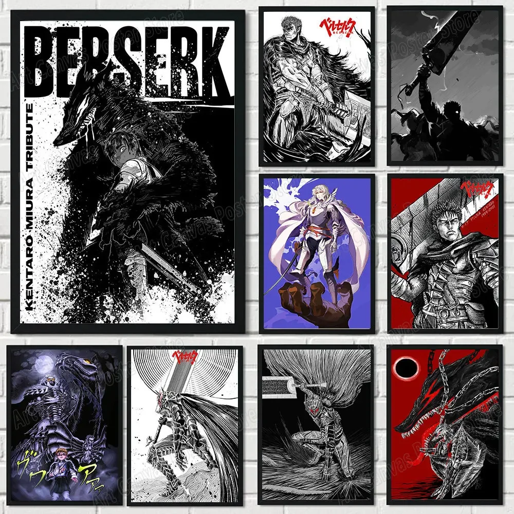 Retro Classic Anime Berserk Posters Manga Griffith Guts Canvas Painting Prints Vintage Home Room Decor Aesthetic Wall Art Mural