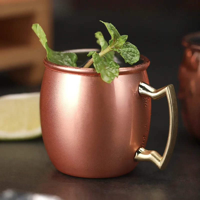 2oz Moscow Mule Mugs 60ml Steel Cocktail Cup Russia Moscow Mule Copper Mugs Bar Tools (no tray)