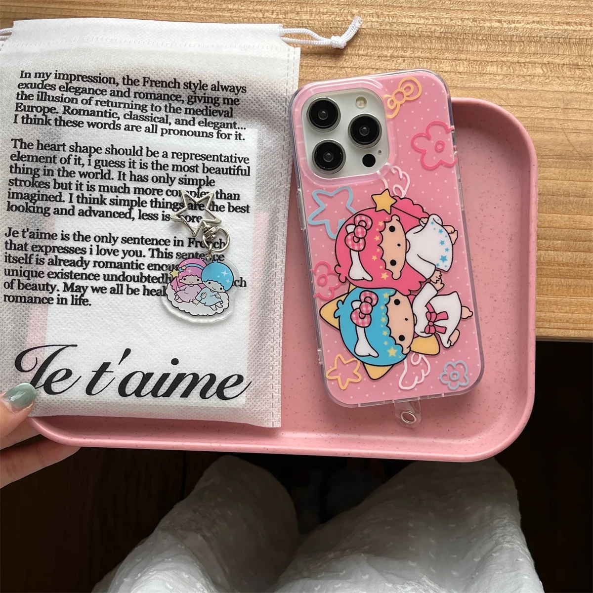 

New Cute cartoon twin stars Phone Case For iPhone 16 15 14 13 Pro Max fundas iphone 15 case Protective cover For iPhone case