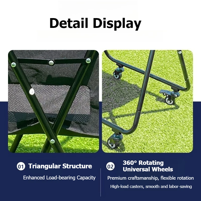 Foldable Ball Picker Trolley, Portable Sports Ball Collector, Large Capacity Storage Cart for Tennis Baseball Pickleball