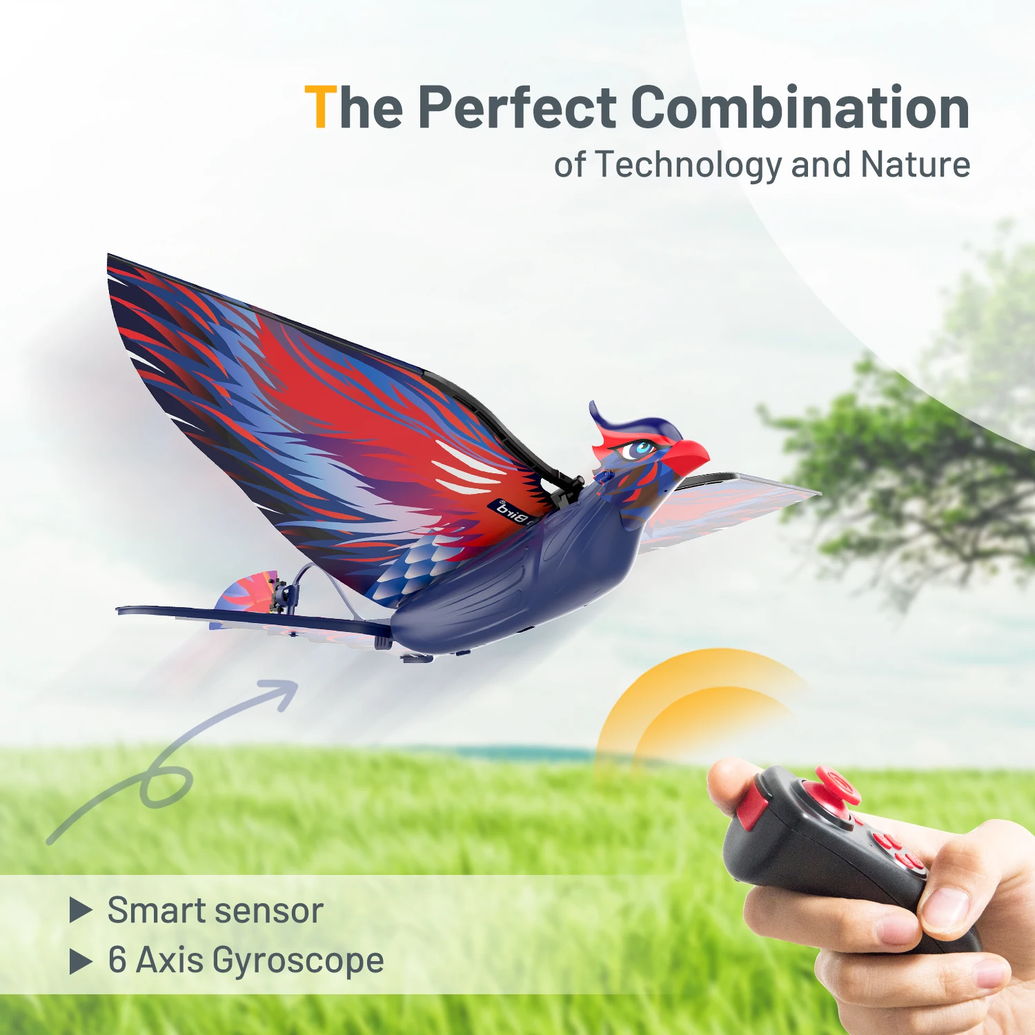 Go Bird Zdalnie sterowana latająca zabawka Mini helikopter RC Drone-Tech Zabawki Smart Bionic Flapping Wings Flying Birds dla dzieci i dorosłych