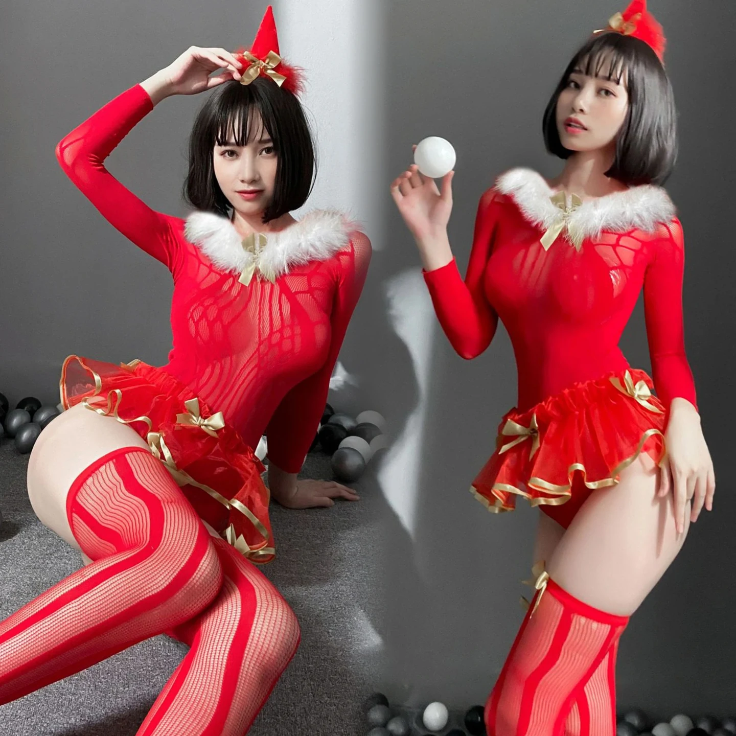 

Christmas Party Cosplay Anime Kawaii Clothing Sexy Lolita Red Maid Dress Japanese Sweet Women Kawaii Dress Role Play Costume