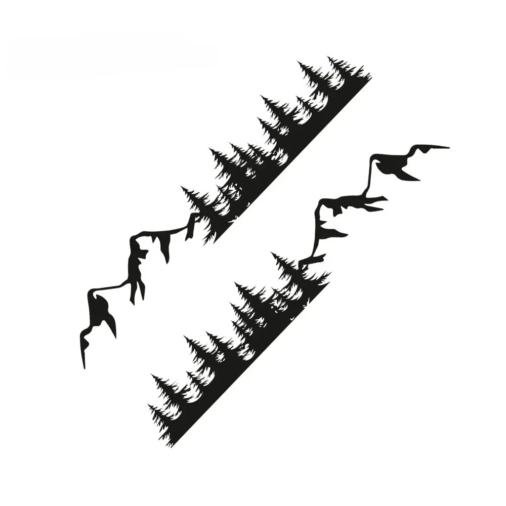Car Stickers 2 Pack Door Side Stick Mountain Forest Decals for RV Off-Road PVC Waterproof