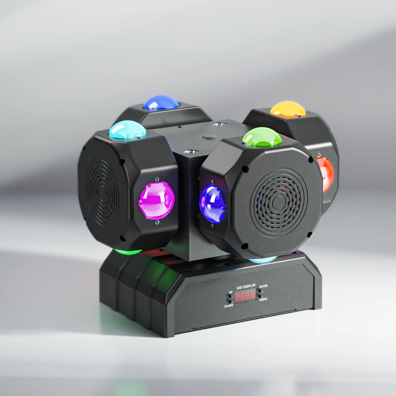 Fieryzeal 200W New 4 In 1 DMX512 Four Heads Football Led Moving Light for Stage Disco Bar Christmas Recommended