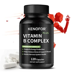 High Strength Vitamin B Complex - 120 Veggie Capsules - Helps with Stress, Mood, Energy, Promotes Nervous System Health