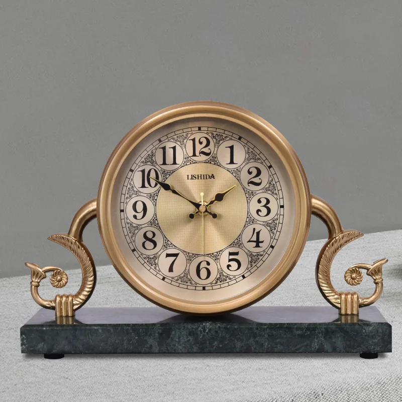 Light Luxury Fashion Desk Clock Personality Creative Desk Clock Home Decoration Marble Desk Clock American Bedside Table
