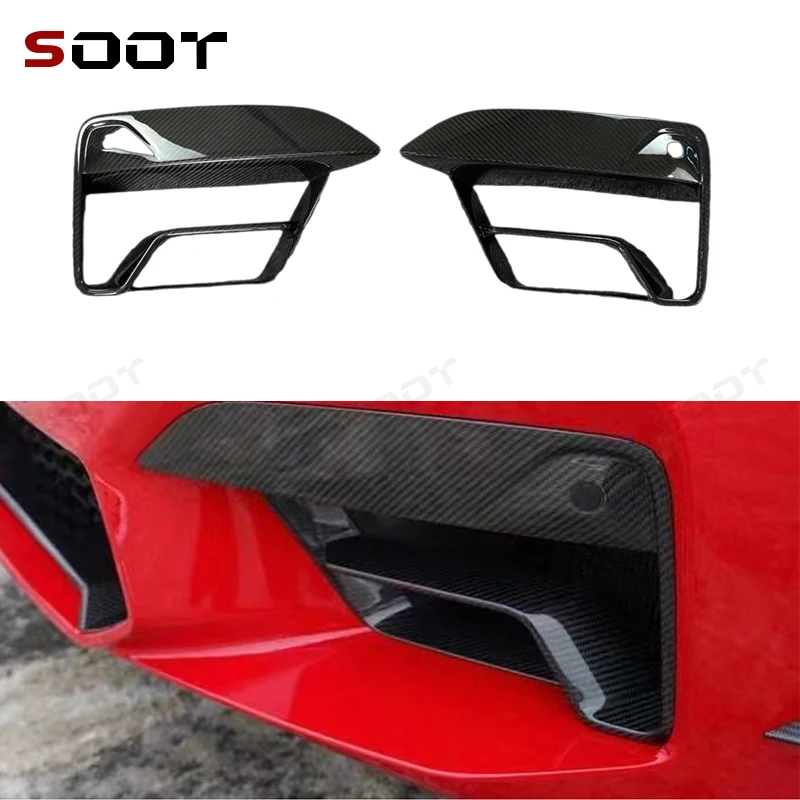 

For BMW F90 M5 2021+ Dry Carbon Fiber Tuyere Front Bumper Air Vent Cover Trim Foglamp Mesh Grill Car Accessories