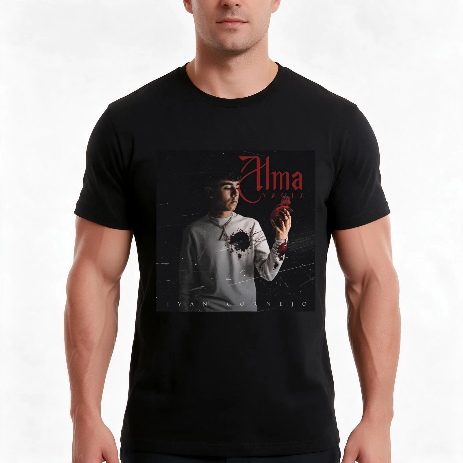Alma Vacia Ivan Cornejo T-Shirt, Summer Casual Cotton Tee, Oversized Streetwear Tops, Vintage Graphic Print, Unisex Men Women