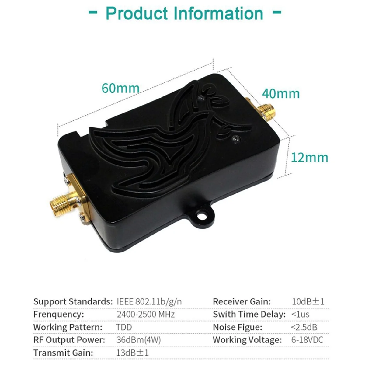 Router amplificatore Wireless 4W 4000mW muslimwifi 2.4Ghz WLAN ZigBee BT ripetitore di segnale con Antenna TDD (spina usa)