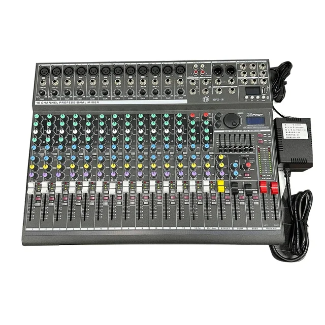 EFX16 16-channel Dj Controller Console Digital Professional Karaoke Mixer Amplifier Sound Audio System miniature audio mixer