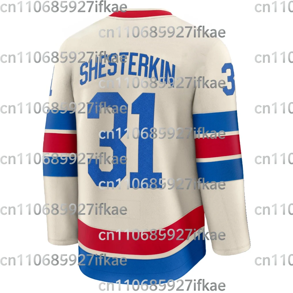 

White Ice Hockey Jersey, Number 31, Igor Shesterkin's Long-sleeved Ice Hockey T-shirt, Quick-drying and Breathable