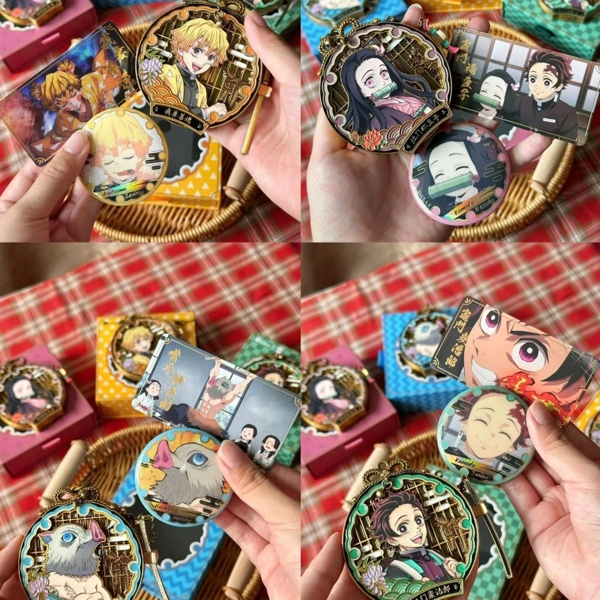Anime Demon Slayer Kamado Tanjirou Agatsuma Zenitsu Hashibira Inosuke Cosplay Medal Badge Halloween Trophy Delicacy Gift